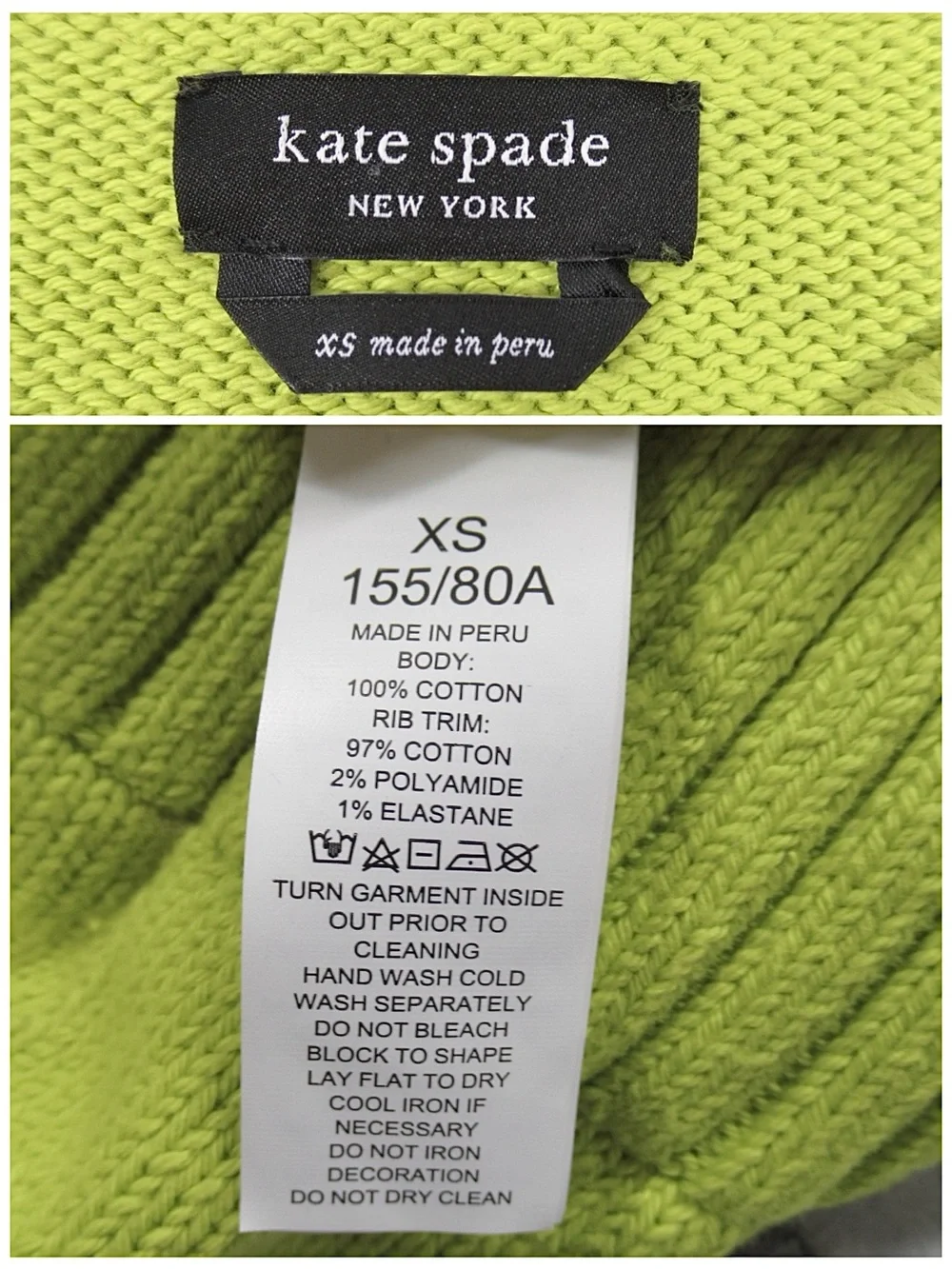 KATE SPADE Dragonfly Embellished Beaded Cotton Knit Sweater In Lime Zest - XS